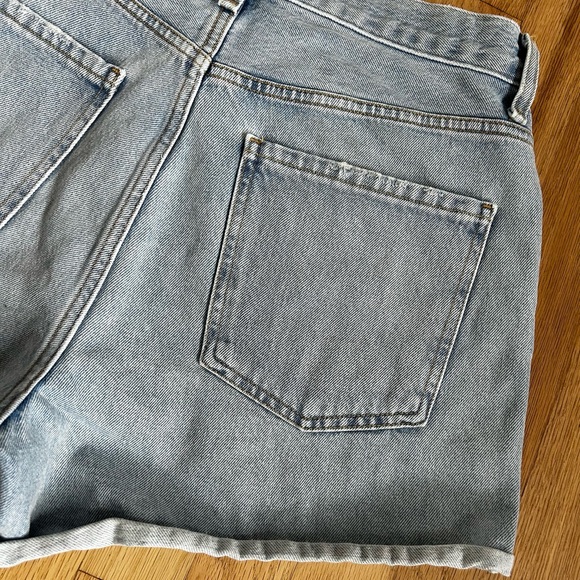 AGOLDE dee high rise rolled hem denim shorts hazard light wash rigid size 30 - Picture 13 of 14